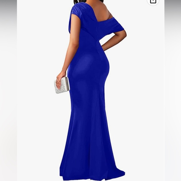 Sleeveless off shoulder long formal dress - Picture 2 of 4